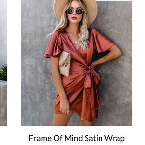 Vici Frame of Mind satin wrap dress